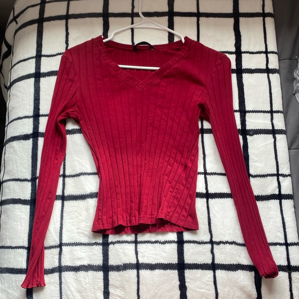 Red shirt/crop top size S SHEIN